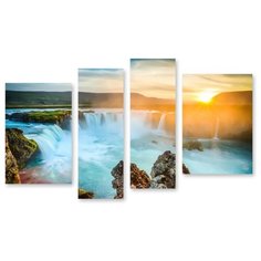 Модульная картина на холсте "Водопад" 150x93 см Modulka.Ru
