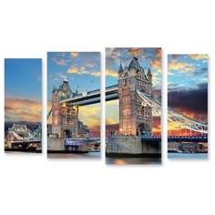 Модульная картина на холсте "Лондонский мост" 150x94 см Modulka.Ru