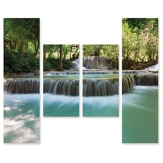 Модульная картина на холсте "Водопад" 120x104 см Modulka.Ru