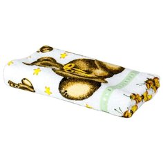 Детское банное полотенце с медвежонком UTEX 130 х 70 см, салатовая полоска