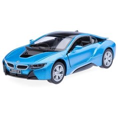 Детская игрушечная коллекционная металическая модель машинки игрушки Kinsmart "BMW i8" (металлическая, инерционная) синий 1:36