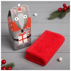 Полотенце махровое "Этель" в подарочной упаковке; С Новым Годом; размер 30 х 30
