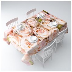 Скатерть с пропиткой, СИРЕНЬ, Молодые розы, 140х220см