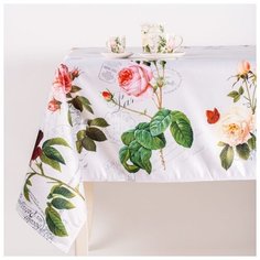 Скатерть прямоугольная "Цветы с марками" 110x150 см Myatashop