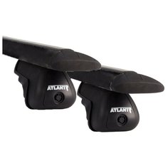 Багажник на крышу Atlant, 6031+8811, черные крыловидные дуги 1,26м на БМВ Х1 Е84 с интегрированными рейлингами 2009-2015, арт:219452