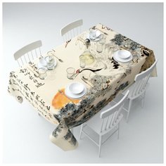 Скатерть с пропиткой, СИРЕНЬ, Японская фреска, 140х220см