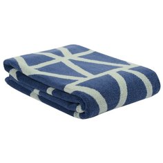 Полотенце жаккардовое банное с авторским дизайном Geometry серо-синее Wild, 70х140 см Tkano