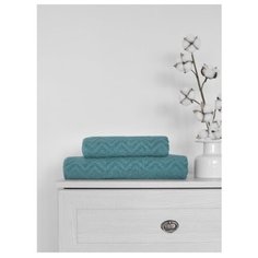 Полотенце Amore Mio Жаккард Zigzag 70*130 Голубой