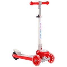 108A Самокат BabyStyle (красный, свет, звук, складной, до 25 кг)