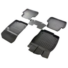 Коврики резиновые в салон 3D PREMIUM для Skoda Octavia-A7 / A8 (2013-) (низкий борт) NEW Srtk