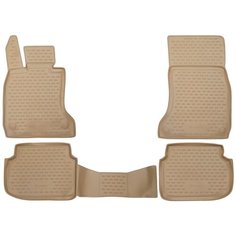 Коврики в салон BMW 7 Sedan, 2008-2015, 4 шт. (полиуретан, бежевые) Element