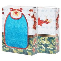 Полотенце подарочное "С 23 февраля!" махра; ПМ-02-бирюза, размер 50 х 90 Всё себе