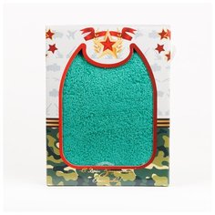 Полотенце подарочное "С 23 февраля!" махра; ПМ-02-зеленый, размер 50 х 90 Всё себе