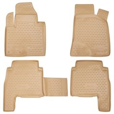 Коврики в салон HYUNDAI Santa Fe 05/2010-2012, 4 шт. (полиуретан, бежевые) Element