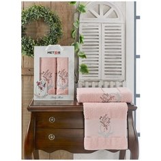 Набор полотенец "LADY ROSE" махра; арт: 11251-пудра; Размер: 50 х 90 (1 шт) + 70 х 140 (1 шт) Meteor