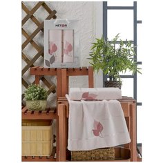 Набор полотенец "EYLUL" махра; арт: 11247-пудра; Размер: 50 х 90 (1 шт) + 70 х 140 (1 шт) Merzuka