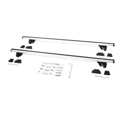 Багажник на рейлинги Amos Alfa, с аэродинамическими дугами 55 мм х 165 см без замка. Для а/м с интегрированными и обычными рейлингами Амос