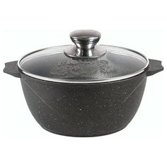 Кастрюля Мечта Гранит, литая, стеклянная крышка, антипригарное покрытие, 5л
