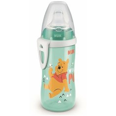 NUK Поильник Aсtive cup с насадкой для питья из силикона Винни Disney с 12 м, 300 мл мятный