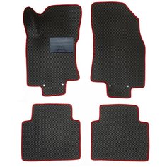 Автомобильные коврики салона Autodefender EVA c пластиковым подпятником для Nissan X-Trail (T32) 2013 - наст. Время (комплект 5 шт.) черный ромб с красным кантом