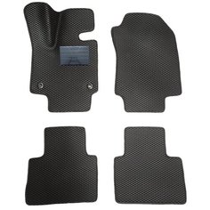 Автомобильные коврики салона Autodefender EVA c пластиковым подпятником для Toyota RAV 4 V (XA50) 2018 - наст. время (комплект 5 шт) черный ромб с черным кантом