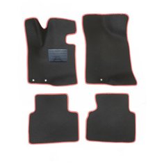 Автомобильные коврики салона Autodefender EVA c пластиковым подпятником для Hyundai IX35 2010 - наст. время (комплект 5 шт.) черный ромб с красным кантом