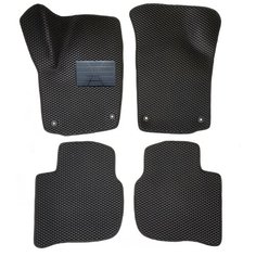 Автомобильные коврики салона Autodefender EVA c пластиковым подпятником для Skoda Rapid 2014 - 2020 (комплект 5 шт.) черный ромб с черным кантом