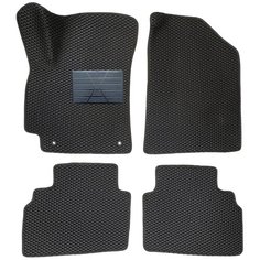 Автомобильные коврики салона Autodefender EVA c пластиковым подпятником (комплект 5 шт.) для Kia Seltos (SP2) 2020 - наст. Время черный ромб с черным кантом