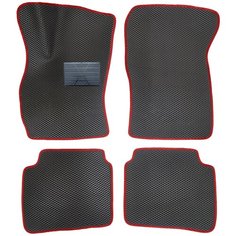 Автомобильные коврики салона Autodefender EVA c пластиковым подпятником для Ford Mondeo (III) 2007 - 2014 (комплект 5 шт.) черный ромб с красным кантом