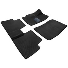 Автомобильные коврики салона Autodefender EVA c пластиковым подпятником для Toyota Corolla (E140/E150) 2006 - 2013 (комплект 5шт.) черный ромб с черным кантом