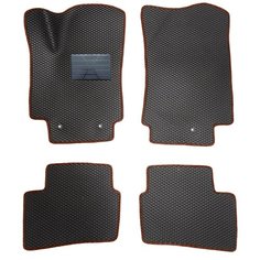 Автомобильные коврики салона Autodefender EVA c пластиковым подпятником для Hyundai Creta 2016 - наст. Время (комплект 5 шт.) черный ромб с коричневым кантом