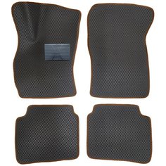 Автомобильные коврики салона Autodefender EVA c пластиковым подпятником для Ford Mondeo (III) 2007 - 2014 (комплект 5 шт.) черный ромб с коричневым кантом