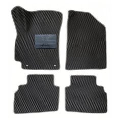 Автомобильные коврики салона Autodefender EVA c пластиковым подпятником (комплект 5 шт.) для Kia Seltos (SP2) 2020 - наст. Время черный ромб с серым кантом