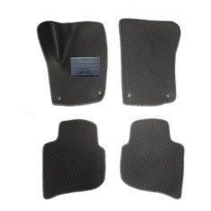 Автомобильные коврики салона Autodefender EVA c пластиковым подпятником для Volkswagen Polo VI 2020 - наст. Время (комплект 5 шт.) черный ромб с серым кантом