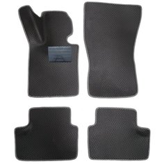 Автомобильные коврики салона Autodefender EVA c пластиковым подпятником для BMW 5 (G30) 2016 - наст. Время (комплект 5 шт.) черный ромб с серым кантом