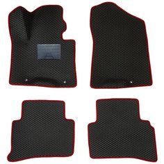 Автомобильные коврики салона Autodefender EVA c пластиковым подпятником для Hyundai Tucson 2015 - наст.время (компелект 5 шт) черный ромб с красным кантом
