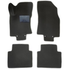 Автомобильные коврики салона Autodefender EVA c пластиковым подпятником для Nissan X-Trail (T32) 2013 - наст. Время (комплект 5 шт.) черный ромб с серым кантом