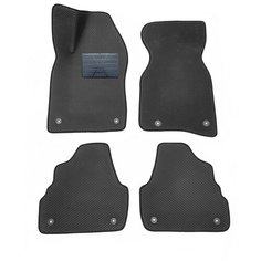 Автомобильные коврики салона Autodefender EVA c пластиковым подпятником для Audi A6 (C5) 2000 - 2006 (комплект 5 шт.) черный ромб с черным кантом