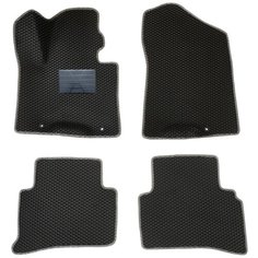 Автомобильные коврики салона Autodefender EVA c пластиковым подпятником для Hyundai Tucson 2015 - наст.время (компелект 5 шт) черный ромб с серым кантом