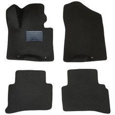 Автомобильные коврики салона Autodefender EVA c пластиковым подпятником для Hyundai Tucson 2015 - наст.время (компелект 5 шт) черный ромб с черным кантом