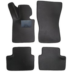 Автомобильные коврики салона Autodefender EVA c пластиковым подпятником для BMW 5 (G30) 2016 - наст. Время (комплект 5 шт.) черный ромб с черным кантом