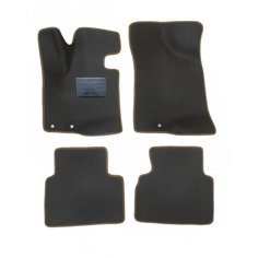 Автомобильные коврики салона Autodefender EVA c пластиковым подпятником для Hyundai IX35 2010 - наст. Время (комплект 5 шт.) черный ромб с коричневым кантом