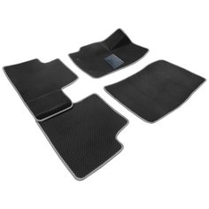 Автомобильные коврики салона Autodefender EVA c пластиковым подпятником для Toyota Corolla (E140/E150) 2006 - 2013 (комплект 5шт.) черный ромб с серым кантом