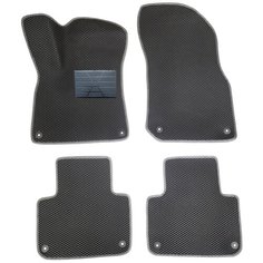 Автомобильные коврики салона Autodefender EVA c пластиковым подпятником для Volkswagen Touareg (GP) 2002 - 2010 (комплект 5 шт.) черный ромб с серым кантом