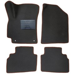 Автомобильные коврики салона Autodefender EVA c пластиковым подпятником (комплект 5 шт.) для Kia Seltos (SP2) 2020 - наст. Время черный ромб с коричневым кантом