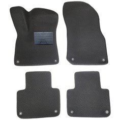 Автомобильные коврики салона Autodefender EVA c пластиковым подпятником для Volkswagen Touareg (GP) 2002 - 2010 (комплект 5 шт.) черный ромб с черным кантом