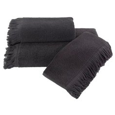 Soft cotton FRINGE банное полотенце антрацит