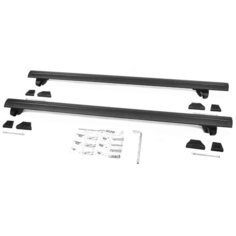 Багажник на рейлинги Amos Alfa для TOYOTA RAV4 SUV 2006-2013 3 дв. 5 дв., с черными крыловидными дугами 85 мм х 120 см без замка Амос