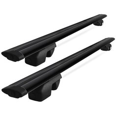 Багажник Amos Nowy для JEEP CHEROKEE KJ КРОССОВЕР 2001-2008 5 дв., с черными крыловидными дугами 80 мм х 130 см без замков Амос