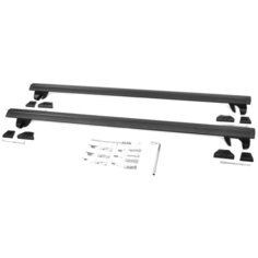 Багажник на рейлинги Amos Alfa для TOYOTA RAV4 КРОССОВЕР 2006-2013 3 дв. 5 дв., с черными крыловидными дугами 85 мм х 120 см с замками Амос